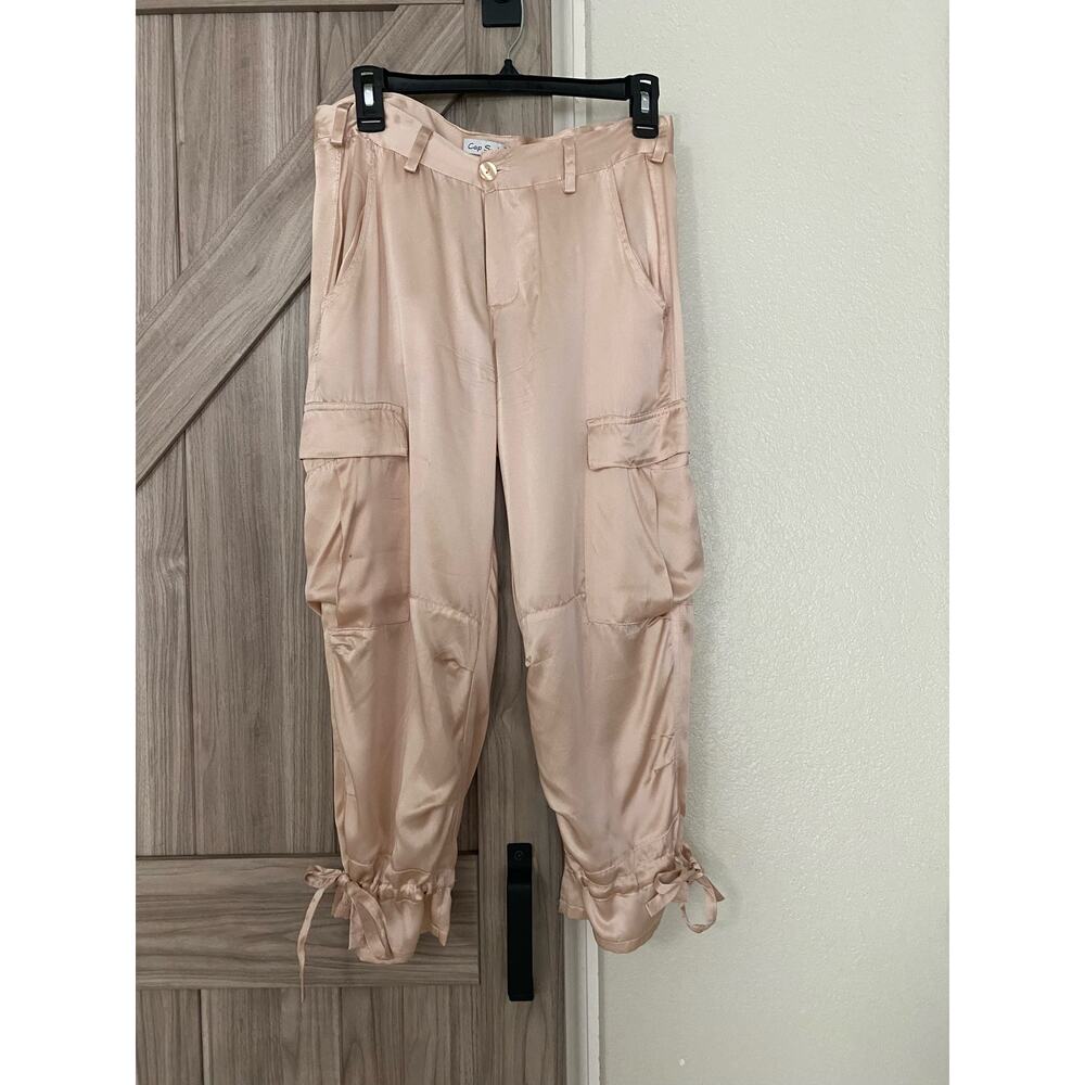 Cap Sud Paris Pink Crop Cargo Satin Pants Gr 40